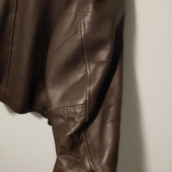 Nautica Mens Brown Leather Jacket - Picture 8 of 13